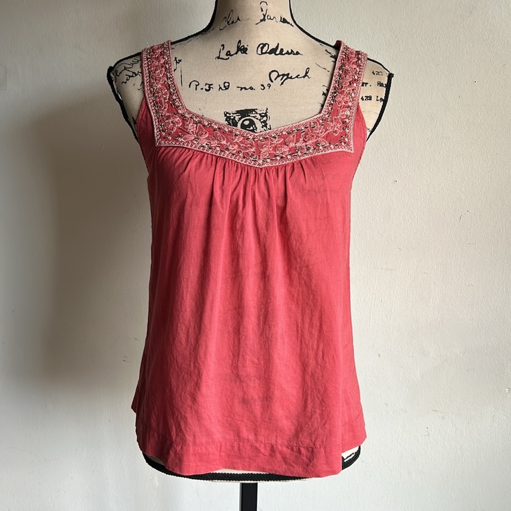 Lucky Brand Sleeveless Decorated Embroidered Top Size XS - Picture 4 of 9